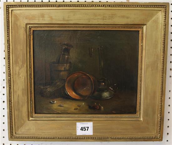 P. Jouet oil still life on canvas(-)